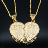 Collier Coeur Meilleure Amie Best Friend Or