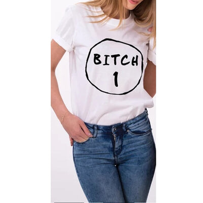 T-shirt Meilleure Amie Bitch 1 Bitch 2