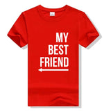 T-Shirt Meilleure Amie Pas Cher My Best Friend Rouge Flèche Gauche - MatchingMood