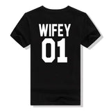 T Shirt Couple Number One Wifey Noir