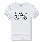 Tee Shirt Meilleures Amies Out Of Trouble Blanc - MatchingMood