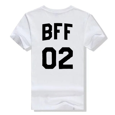T Shirt Meilleure Amie BFF Blanc 02 - MatchingMood