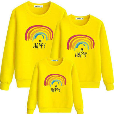 Pull Famille Rainbow Jaune - MatchingMood