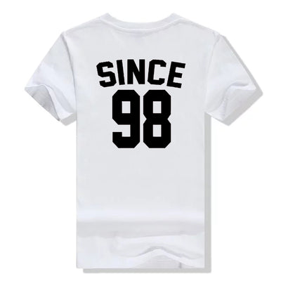 T Shirt Couple Since Blanc