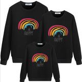 Pull Famille Rainbow Noir - MatchingMood