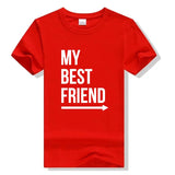 T-Shirt Meilleure Amie Pas Cher My Best Friend Rouge Flèche Droit - MatchingMood