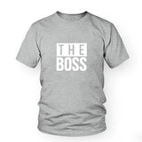 Tee Shirt Couple C'est Moi le Boss The Boss Gris