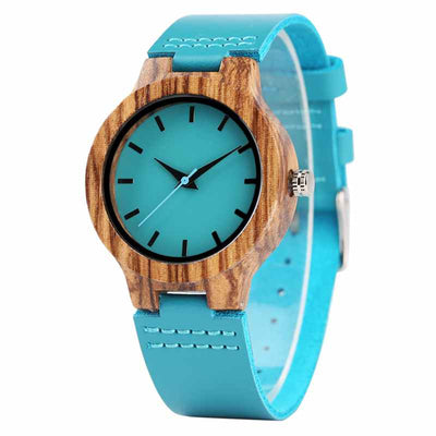 Montre Couple Bracelet en Cuir Bleu Femme - MatchingMood