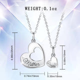 Collier Inséparable Mère Fille Coeur 