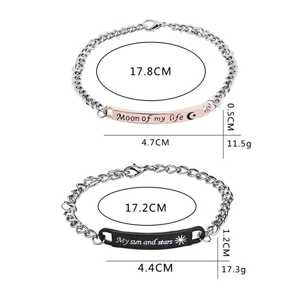 Bracelet Lune et Soleil Couple