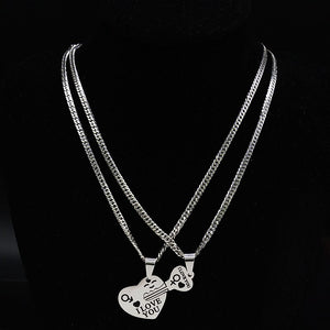 Collier Couple Clé de Mon Coeur I Love You