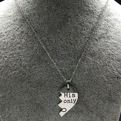 Collier Couple Coeur His Only