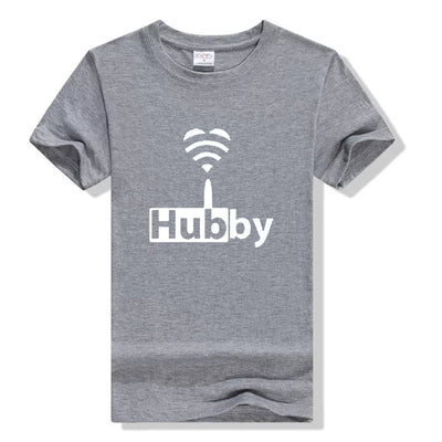 T-Shirt Couple Wifi - Hubby Gris - MatchingMood
