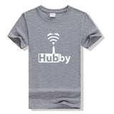 T-Shirt Couple Wifi - Hubby Gris - MatchingMood