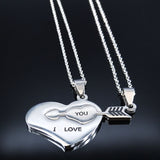 Collier Coeur Pour Couple argent