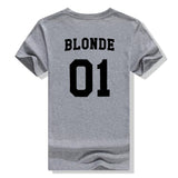 Blonde Brunette T-Shirt Blonde Gris