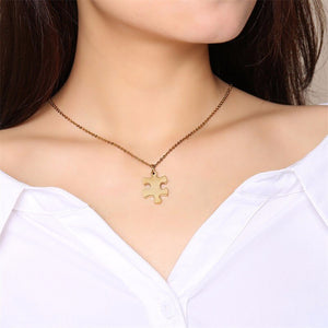 Collier d'Amitié Puzzle Personnalisable couleur Or