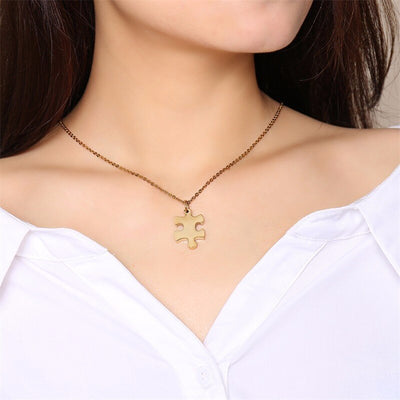 Collier d'Amitié Puzzle Personnalisable couleur Or