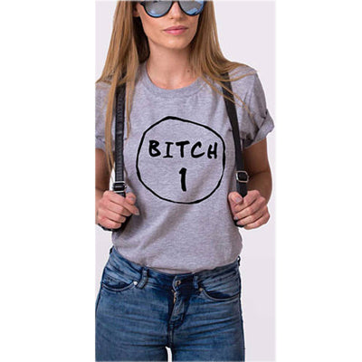 T-shirt Meilleure Amie Bitch 1 Bitch 2