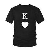 T-Shirt Couple Roi et Reine de Coeur Noir - Roi Coeur Blanc - MatchingMood