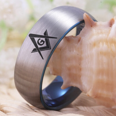 Bague Couple Maçonnique Brossé