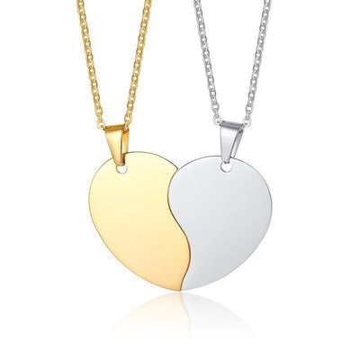 Collier d'Amitié en Coeur Brisé Or-Argent - MatchingMood