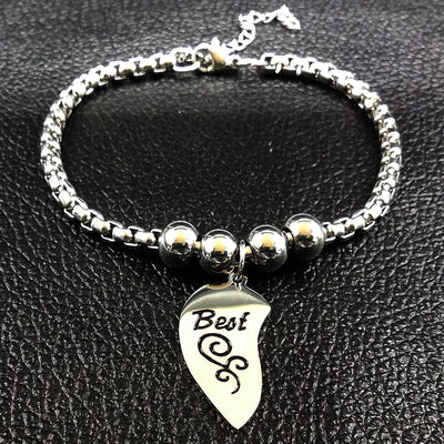 Bracelet Ami Best Friends Coeur - Mailles Chaines - MatchingMood