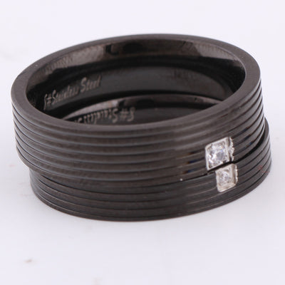 Bague Couple Noir Acier inoxydable