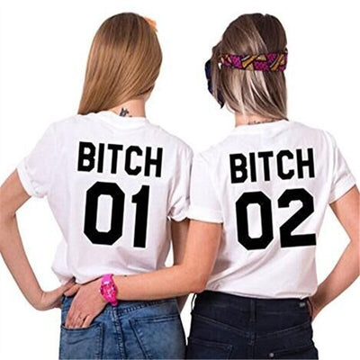 T Shirt Meilleure Amie Bitch Noir - MatchingMood