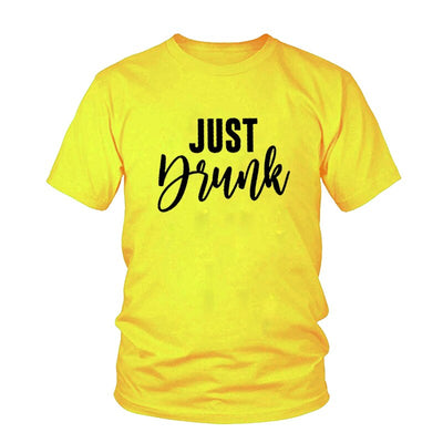 T Shirt Just Drunk Jaune