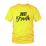 T Shirt Just Drunk Jaune