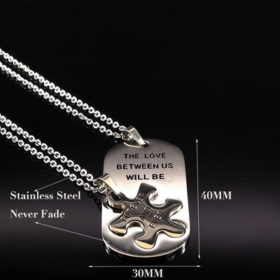 Collier Puzzle Couple The Love Between Us Will Be Forever and Ever