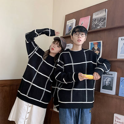 Pull A Carreaux Pour Duo Amoureux - MatchingMood