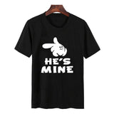 T Shirt Couple He's mine noir - MatchingMood