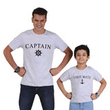 T Shirt Pour Père et Fils Matelots Gris