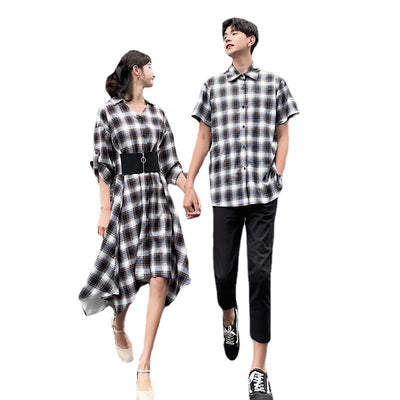 Robe Chemisier Carreaux avec Ceinture