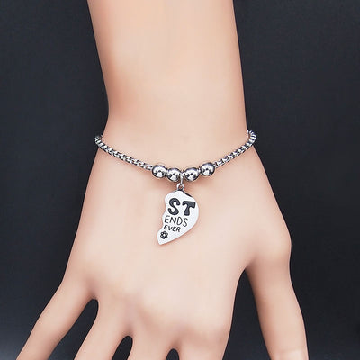 Bracelet d'Amitié Coeur en 2 Parties - Coeur Brisé -  MatchingMood