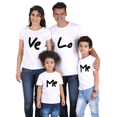 Tee Shirt Love Me pour Famille Blanc - MatchingMood