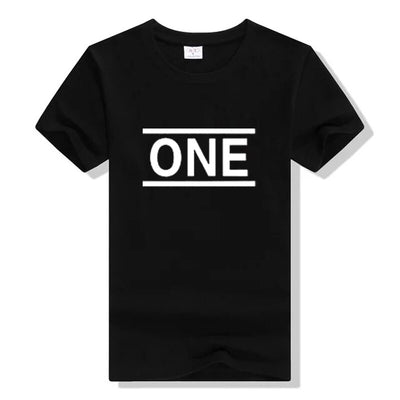 T-Shirt Couple One Love Noir