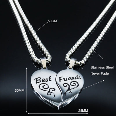Collier Coeur Meilleures Amies BFF
