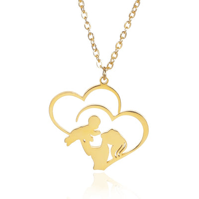 Collier Mère Fille Bébé Coeur