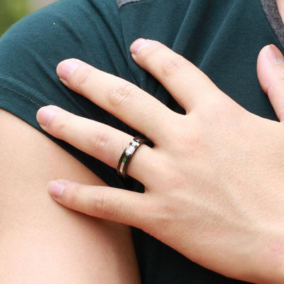 Bague Couple Oxyde de Zirconium Noir