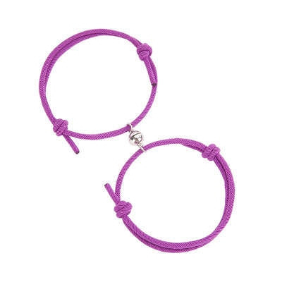 Bracelet Duo Couple Acier Magnétique Violet - Matchingmood