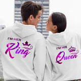 Sweat Couple Capuche King Queen Modèle 1 Nebuleuse