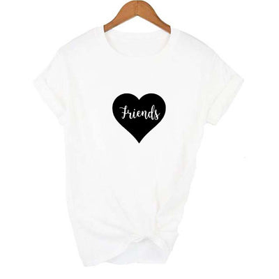 Tee Shirt Meilleure Amie Femme de Coeur - Friends Blanc - MatchingMood