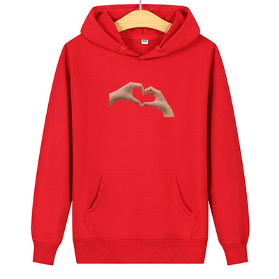 Sweat Couple Main dans la Main - Coeur Rouge