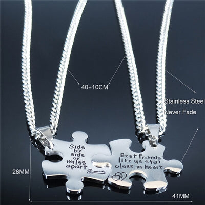Collier d'Amitié Pour Meilleures Amies en Puzzles Dimensions