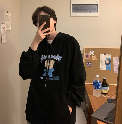 Sweat à Capuche Couple Noir Homme