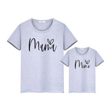 T Shirt Mere Fille Mama Mini  Gris
