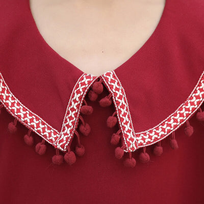 Meme Robe Mere Fille col pompoms